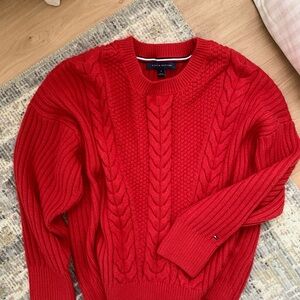 Tommy Hilfiger Red Cable Knit Sweater